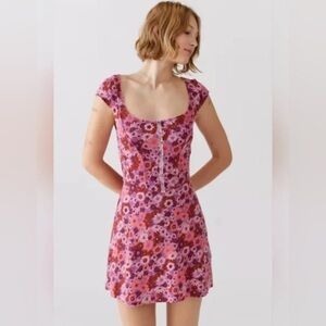 Urban outfitters Juliette Seamed Floral Mini Dress SZ L